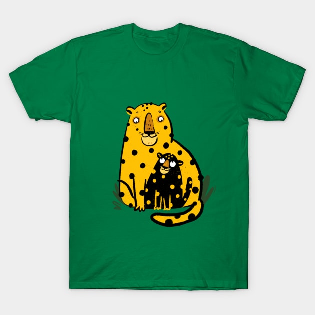 Little leopard with mother T-Shirt by kattymur